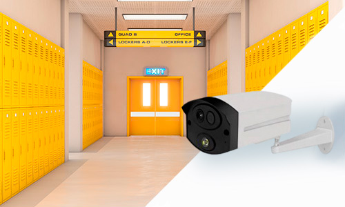 facial recognotion device with thermometer